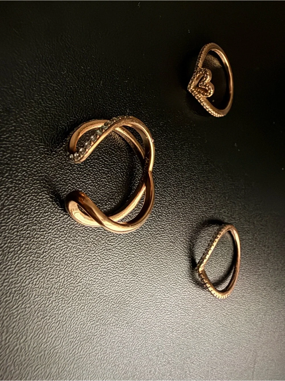 Gold Moon & Heart Pavé Ring - Women Jewelry